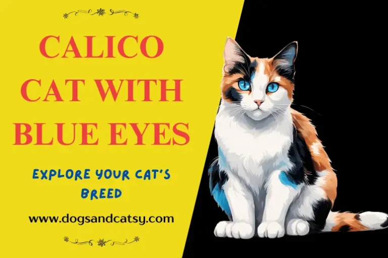 calico cat with blue eyes