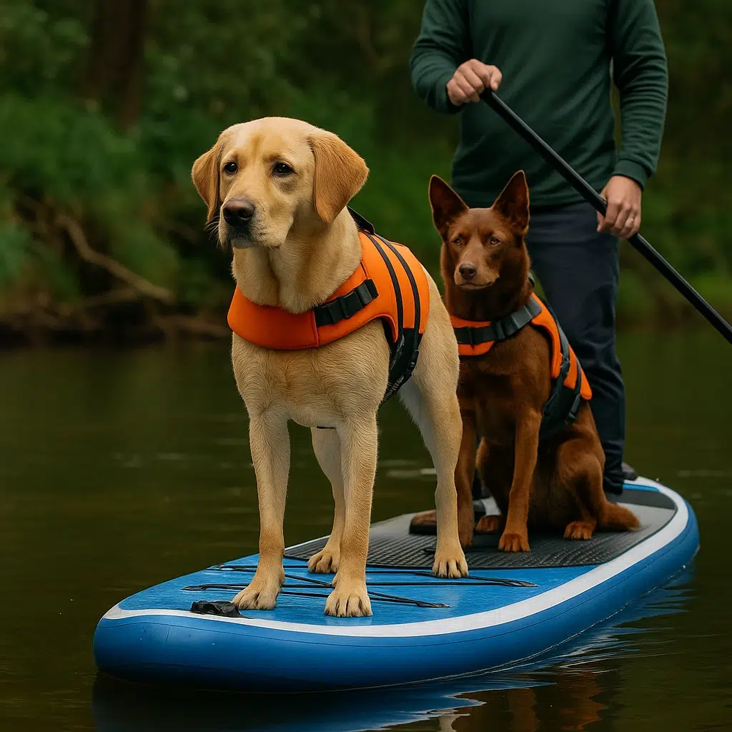 Scientists have trained actual dogs to ride around on PADDLE BOARDS detecting platypuses.