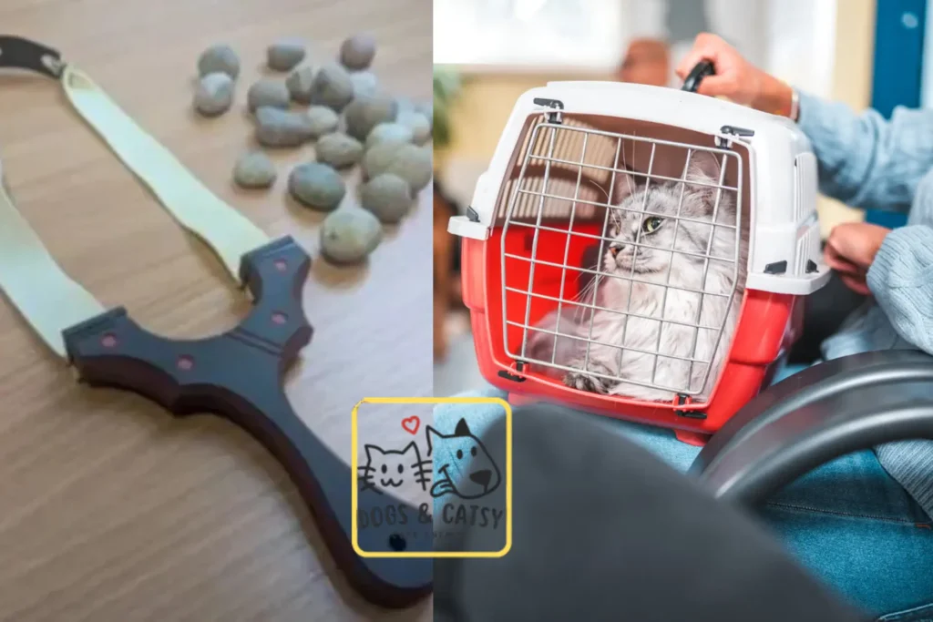 An injured cat brought to hospital after air gun attack in US