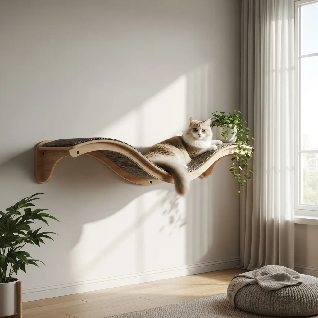 Pet Haus Wave Wall-Mounted Cat Perch